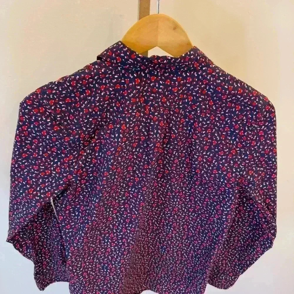 GAP Kids Boy’s XL Blue Holiday Christmas Long Sleeve Button-Up Shirt Casual